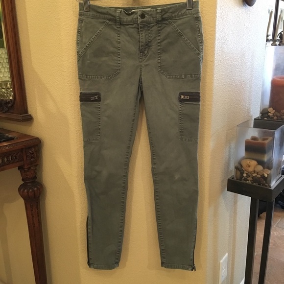 MADEWELL Women Light Olive Green Cargo Jeans Size 26 - Picture 1 of 8